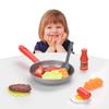 Children Kitchen Food Toys Simulation Frying Pan Vegetables Steak Bread Hot Dog Omelette Play Toy Set for Kids Girls Education
