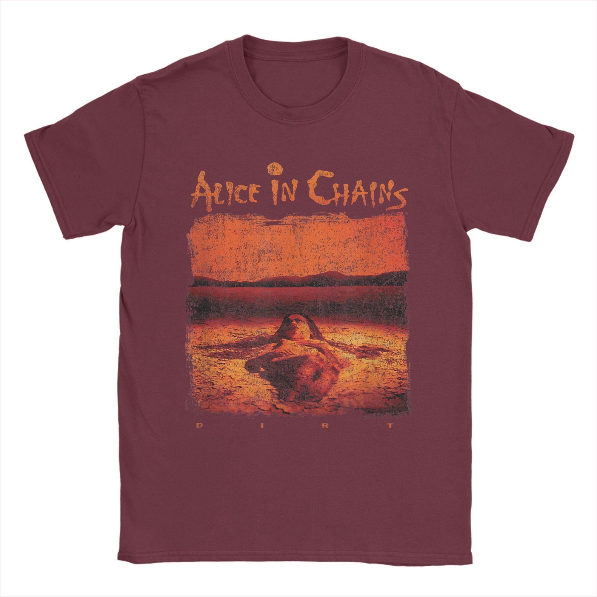 

Alice in Chains Футболки с принтом Dirt для мужчин Хэви-метал Музыка Потрясающие Хлопковые Футболки с Круглым Вырезом и Короткой Рукавой Летний Мерч S