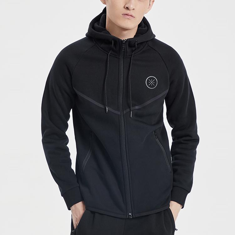 Li-Ning Wade Series Plush Warmth Drop Shoulder Sports Hooded Jacket Men Jackets Black AWDQ705-1