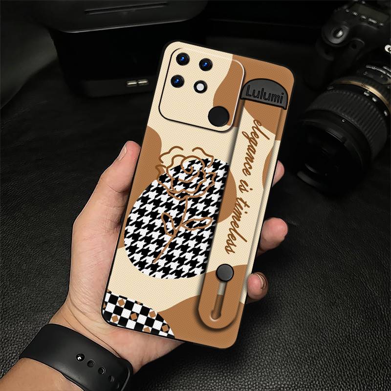 Anti-knock Anti-dust Phone Case For OPPO Realme Narzo 50A Plain color Commerce Kickstand Fashion Design Protective
