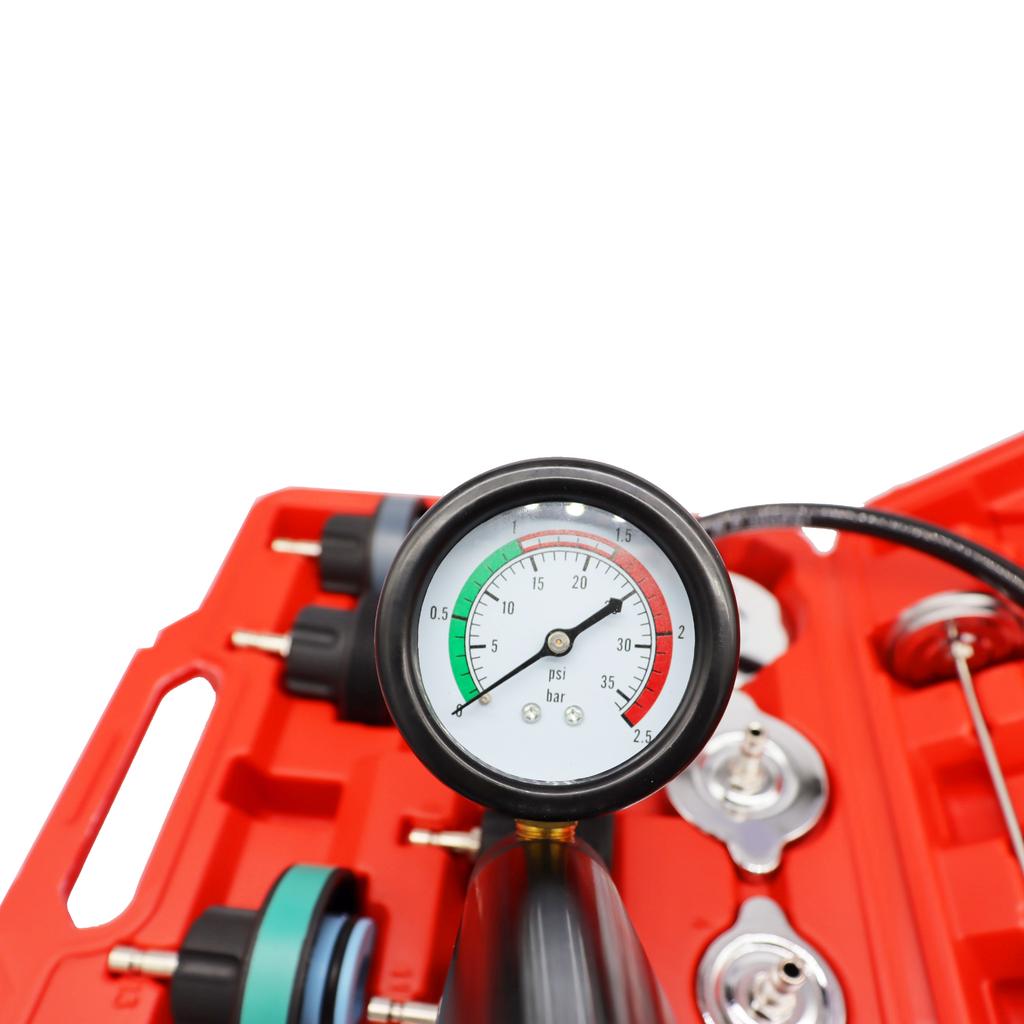 14-18 Piece Coolant Pressure Tester Kit Radiator Pressure Test Kit Automotive Tank Adapter with Gauge Kit