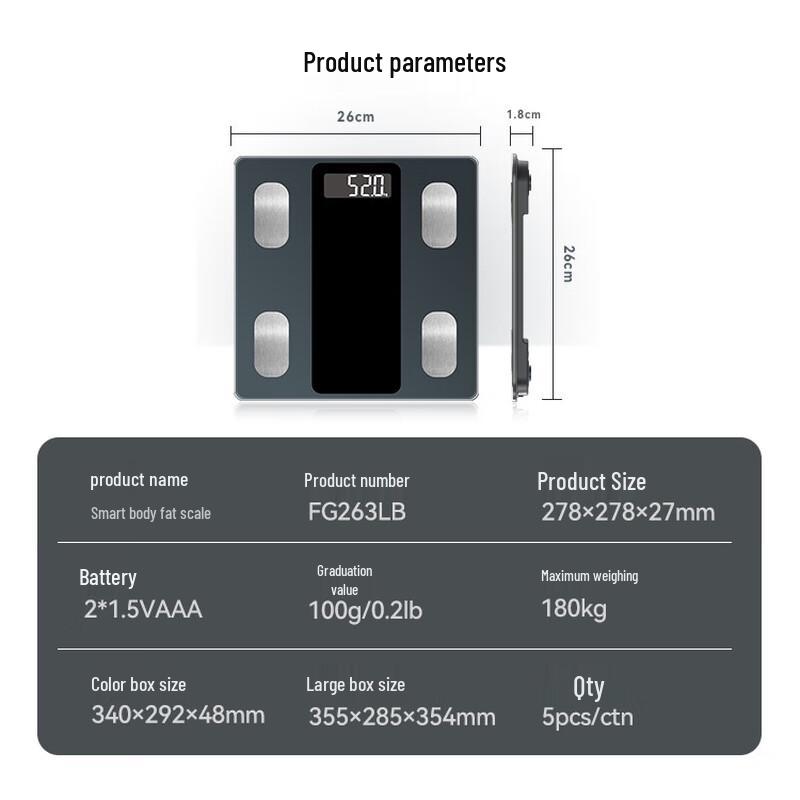 

Wolai Smart Bluetooth Body Fat Scale