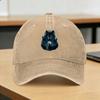 Washed Baseball Cap Wolf Howling at Moon Funny Graphic Summer Trucker Hat For Unisex Adult  Fashion Outdoor Sport Sun Snapback Cap