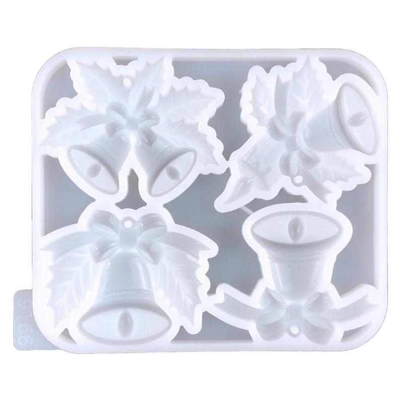 

Christmas Combination Bells Keychain Silicone Epoxy Mold DIY Necklace Pendant Jewelry Crafting Mold for Christmas Gift 1 чистий