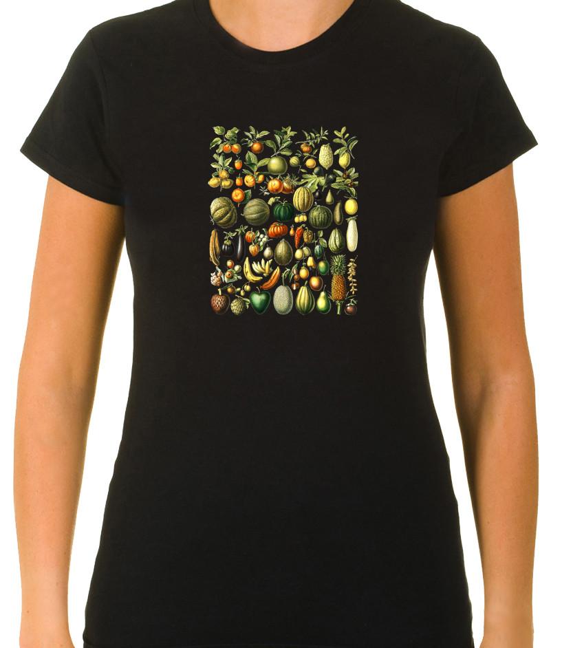 

Fruits Vegetables Design Logo White 3/4 Short Sleeve T Shirt Woman F445 4XL