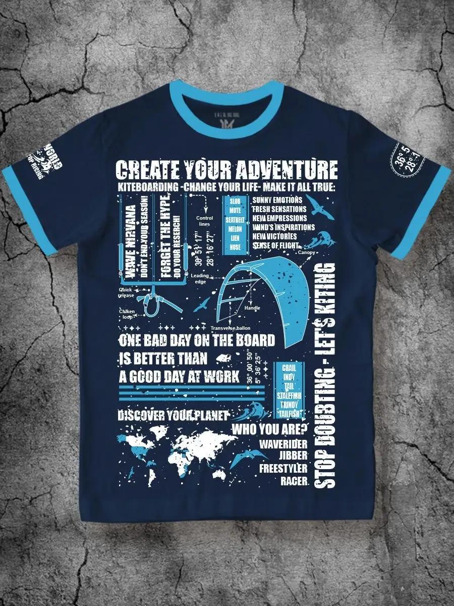 Printed Cotton Kitesurfing T-shirt 4XL