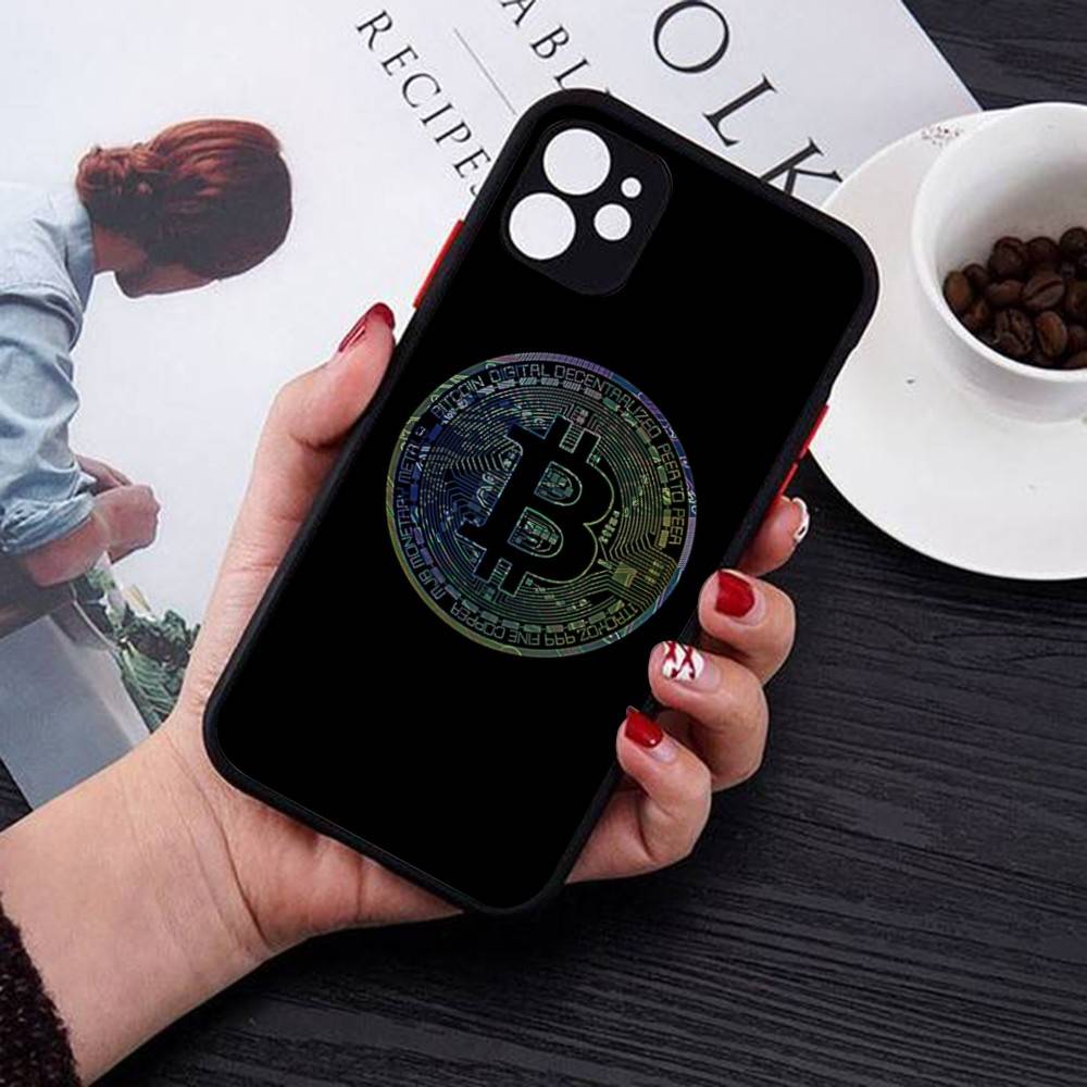 Luxury Bitcoin Phone Case For IPhone 14 11 12 13 Mini Pro Max 8 7 Plus X XR XS MAX Translucent Matte Cover