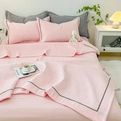 Quilted Summer Comforter Set Elegance Princess Bubble Yarn Air Conditioning Quilt Set Skin-friendly Blanket Summer