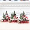 Christmas Decorations Wooden DIY Sleigh Skiing Cartoon Santa Desktop Ornament Children's Gift Small Gift