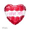 Qianshun Heart-shaped Aluminum Foil Balloons 18 Inch Silk Screen Printed I Love You Helium Wedding Valentine's Day Decoration