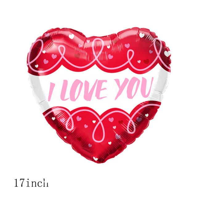 Qianshun Heart-shaped Aluminum Foil Balloons 18 Inch Silk Screen Printed I Love You Helium Wedding Valentine's Day Decoration