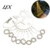 Reusable Holiday Garden Lighting Solar Christmas Tree Waterfall Light, 11.5FT 346 LED Powered String Light Durable Waterproof Strips with Star