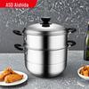 34cm Dual-Use 304 Stainless Steel Steamer with Large Viewing Lid