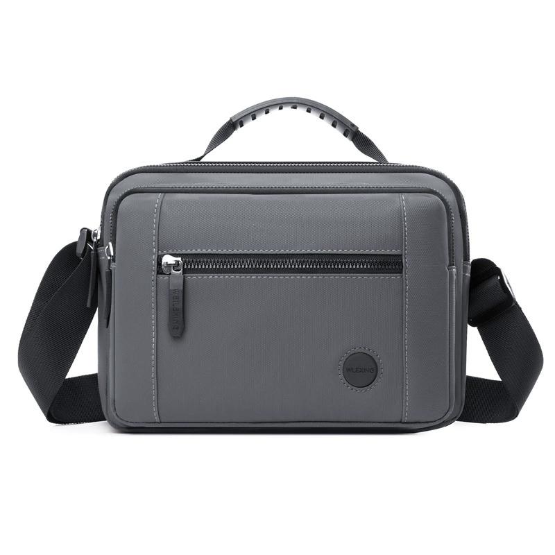 

Men Nylon Crossbody Bag, Waterproof Large Capacity Multifunctional Trendy Messenger Shoulder Bag сірий