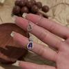 S925 Sterling Silver Amethyst Double Gourd Necklace for Women - New Chinese Style High-End Fashion Jewelry