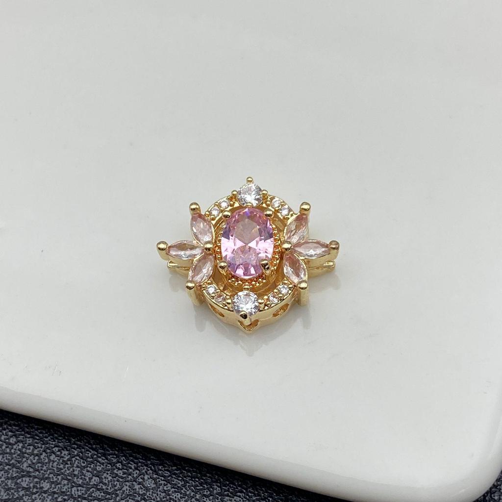 14K Gold Hollow Lace Diamond-Inlaid Spacer Beads for Crystal Bracelets – Chinese Style DIY