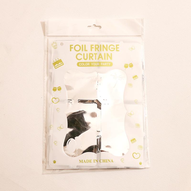 Cortina de Lluvia Cuadrada Brillante de 1 m × 2 m Decoración de Pared de Fondo para Fiesta, Boda, Cumpleaños Decoración de Fiesta Cortina de Lluvia Dorada, Plateada, Verde