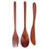 Portable Wooden Cutlery Set Spoon Fork Knife Wood Flatware Dinnerware Tableware with Bag