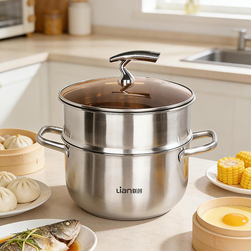 LIAN Double-Layer Stainless Steel Steamer Pot