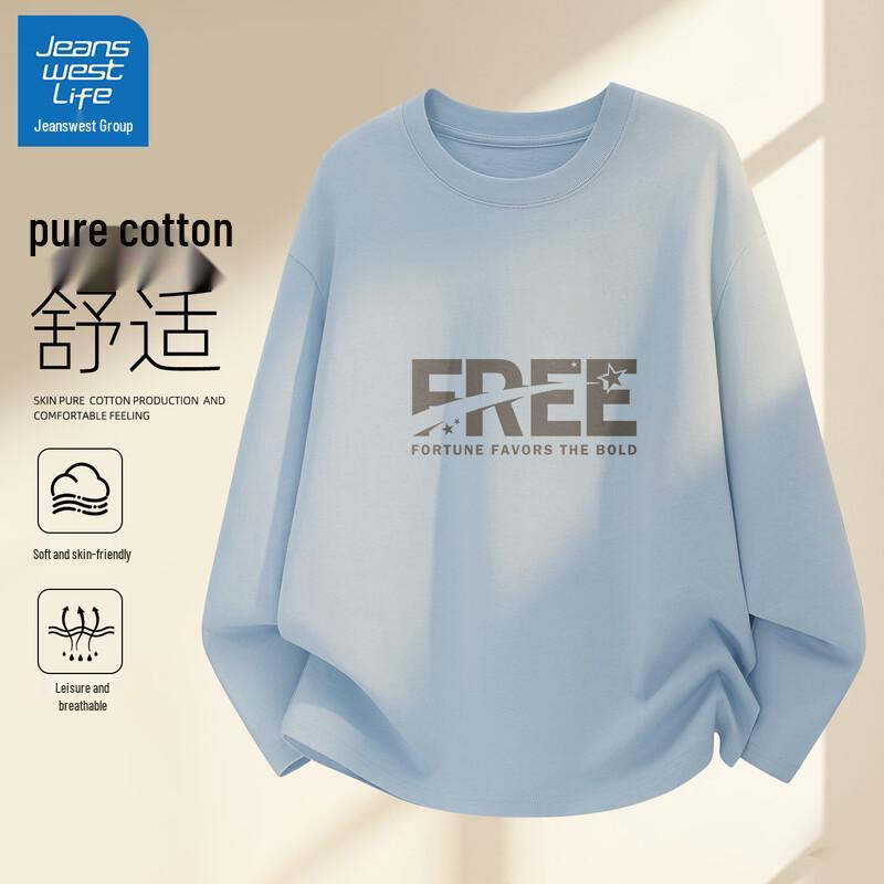 JEANSWEST LIFE Men s Long Sleeve Pure Cotton T-Shirt 2XL