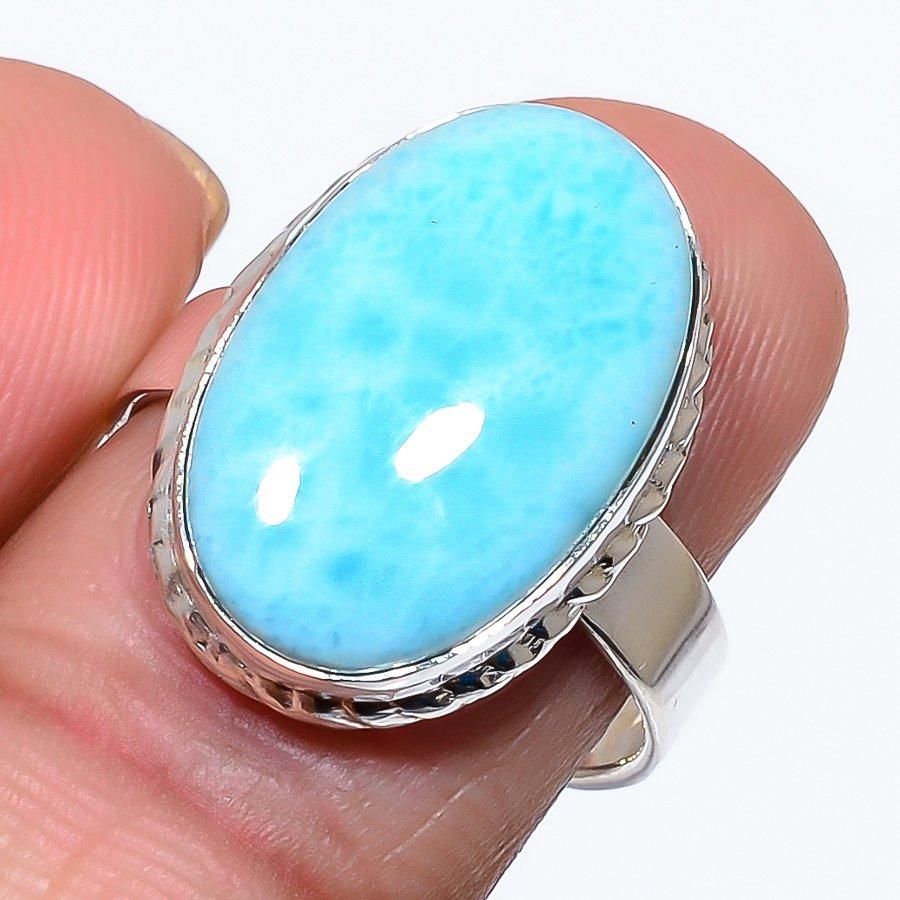 

Кольцо в подарок из стерлингового серебра 925 пробы с драгоценным камнем ларимаром Natural Republic S.9 c2J53