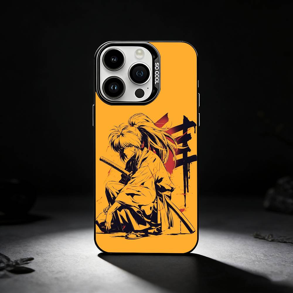 Anime R-Rurouni Kenshin Phone Case For iPhone 17,16,15,14,13,12,11 Plus,Pro Max,XS,Colored Silver Phone Case