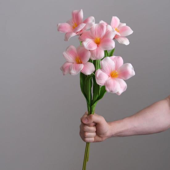 5 Pcs Real Touch Artificial Flower Faux Full Bloom PU Tulip Bouquet with Long Stem for Mother's Day Spring Wedding Centerpiece Floral Arrangement