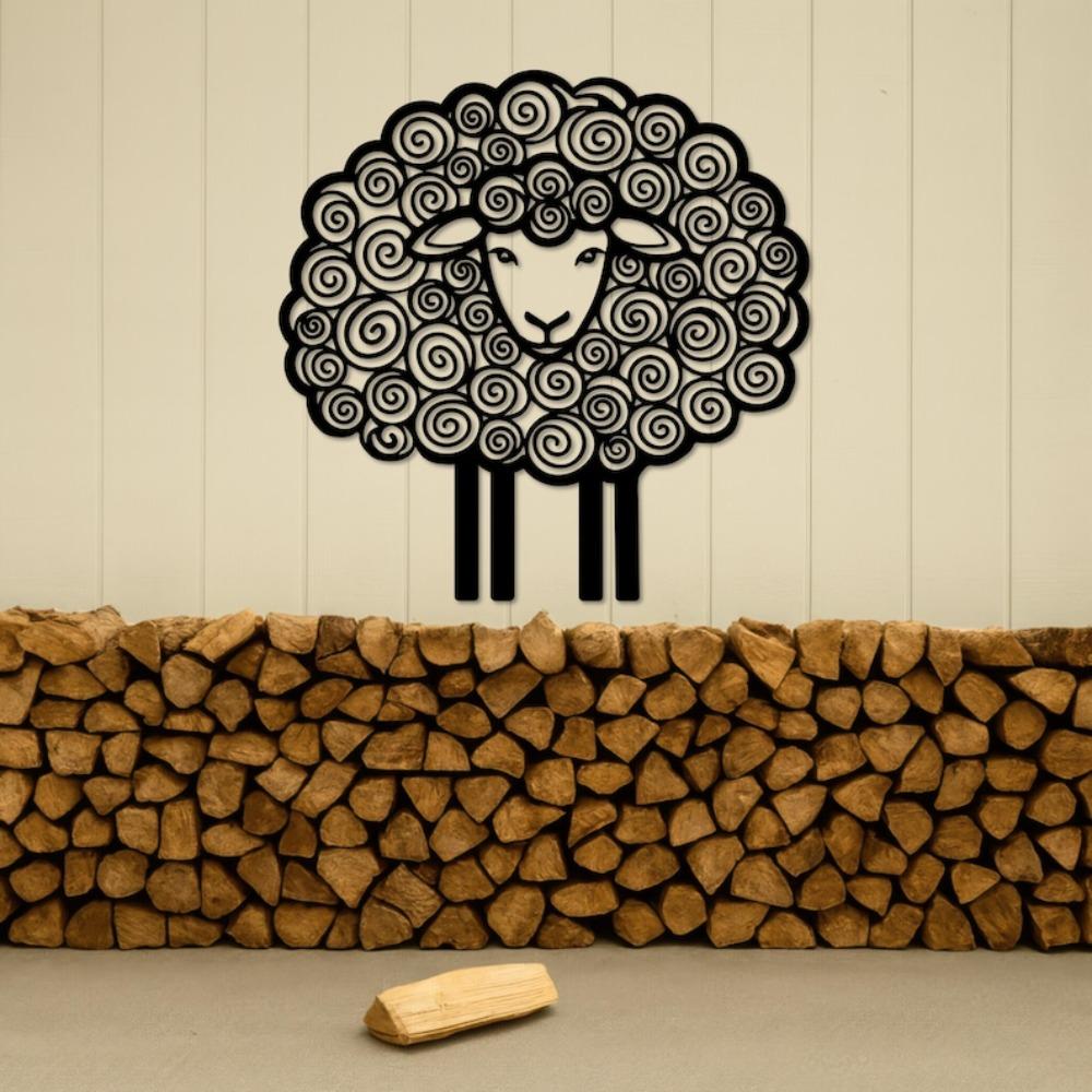 Metal Sheep Wall Art Farm Sign Cute Animal Decor For Room