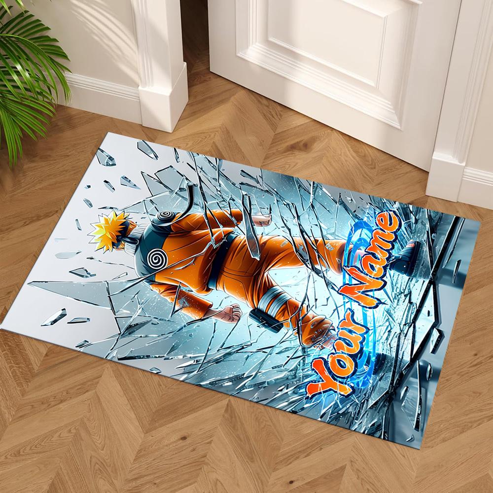 Naruto Character Customize Text Carpet Suitable for Decorate room Entryway Playrooms Game Room Anti-slip Rug Office home decor