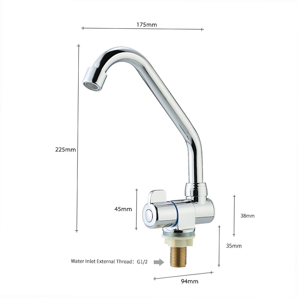 Foldable RV Faucet Rotating Single Handle Deck Wall Mounted RV Kitchen Faucet