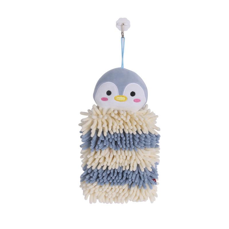 Cartoon Animal Square Chenille Hand Towel With Absorbent Polyester For Kitchen Use