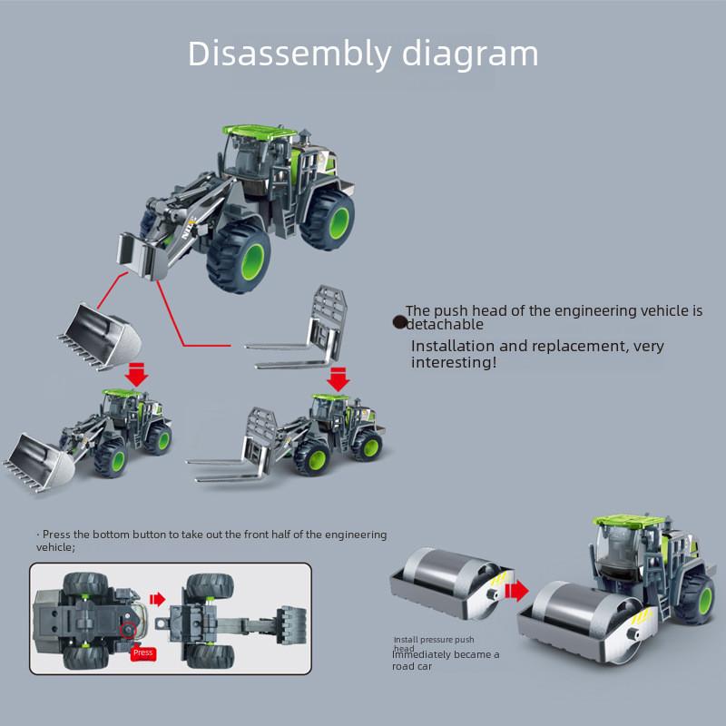 Engineering Metal Parts Vehicles Toy Excavators Bulldozers Models Children Gifts