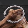 Vintage Viking Wolf Head Bracelet for Men Punk Hip Hop Stainless Steel Open Bracelet Fashion Jewelry Gift