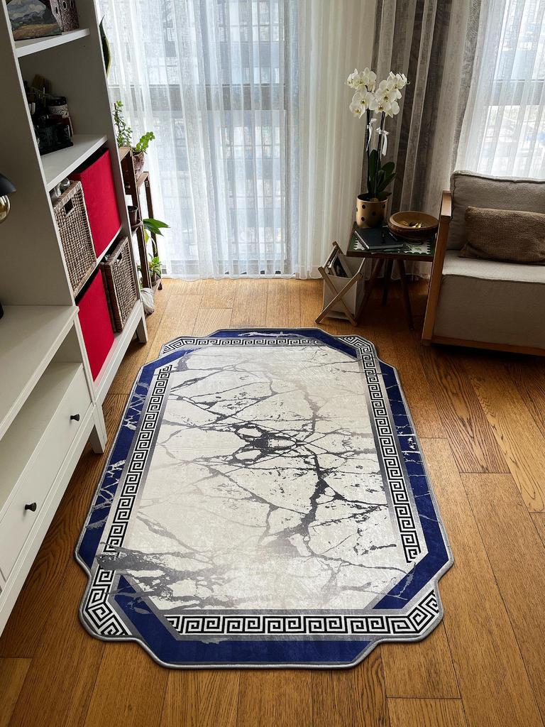 EPeddler Home Moderní stříbrný zlatý mramorový vzor digitální tisk omyvatelný protiskluzový bodový základ Nová generace kuchyně, obývací pokoj, předsíň Koberec a podlahová rohož