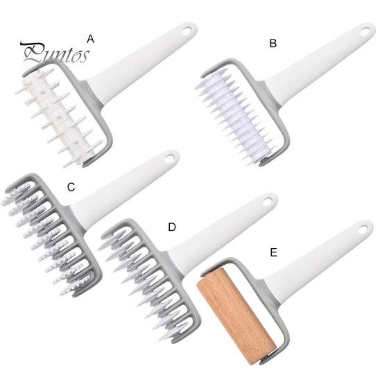 Multifunction 1 Set Pizza Dough Roller Cutter Baking Tool PP Lace Flat Rolling Pin Punch for Restaurant