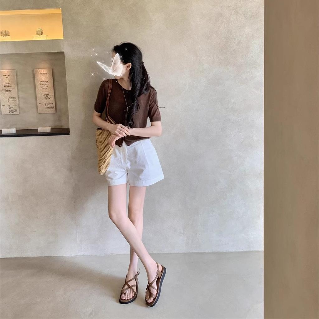 Sheepskin version~ Retro cross strap cover toe platform beach leather sandals women's shoes casual