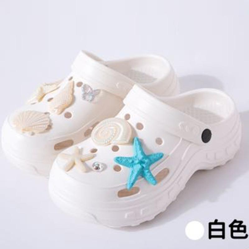 New hole shoes women's indoor and outdoor stepping on shit feeling comfortable and breathable eva slippers thick-soled slippers wholesale