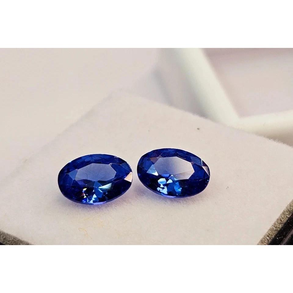 Schöner Zirkon Blau Für Ohrringherstellung Oval geschliffen 2+ Karat Paar Lose Edelsteine
