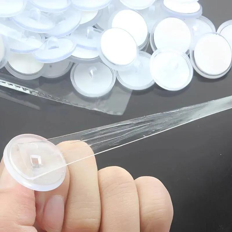 50 Piece Mini Transparent Ceiling Hooks - Easy To Install, Self-Adhesive and Traceless for DIY Decorations, Parties, Christmas