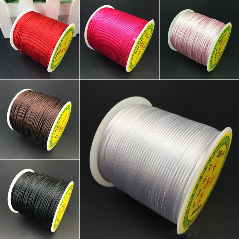 Buy Soft Nylon Satin Rattail Silk Macrame Cord Beading Cords Threading