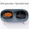 Double Cat Safety Bowl, with Wooden Stand and Silicone Mat, Kitten, Puppy Food, Water Supply, Raised Dish, Dog Supplies, Anti-spill
