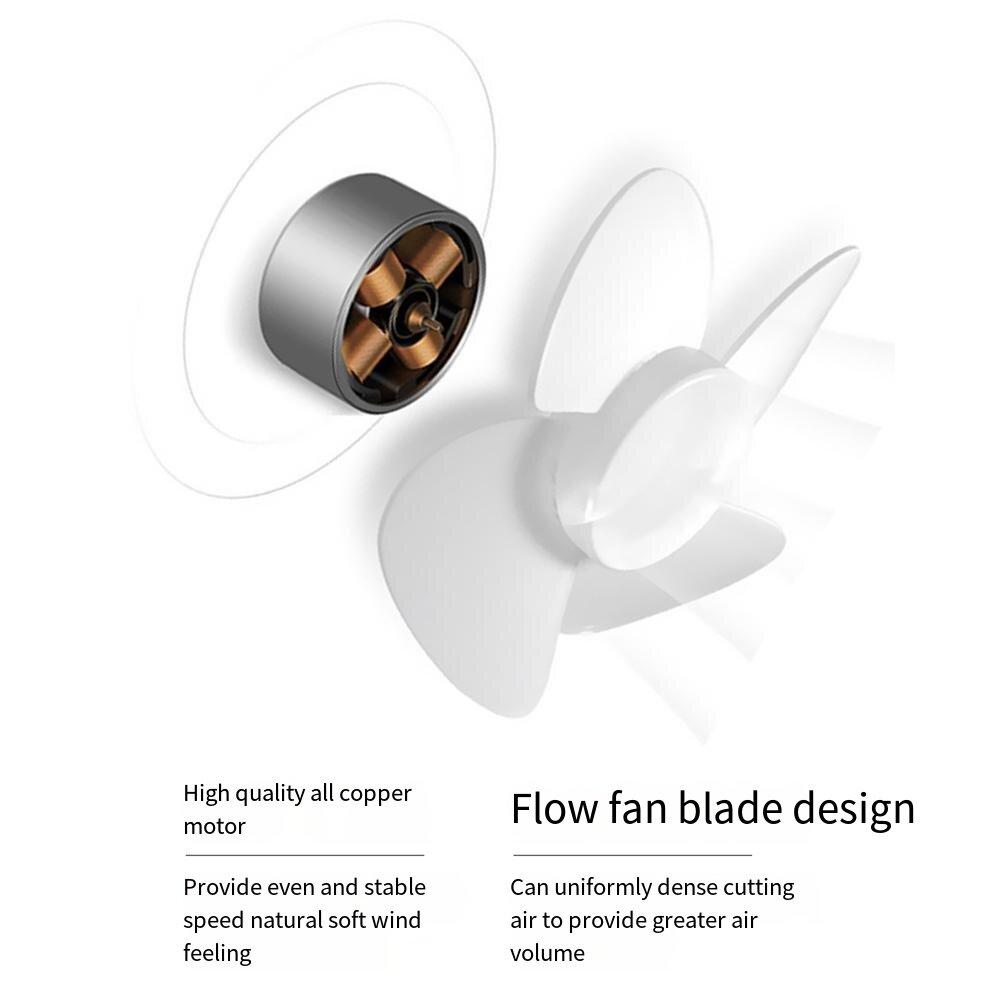 Portable Handheld Fan USB Rechargeable 300mAh Eyelash Mute Cooler Pocket Handheld Fan for Desktop Student Dormitory Office