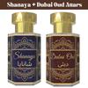 Shanaya Attar and Dubai Oud Attar Combo – Floral & Rich Woody Fragrance Oils | Alcohol-Free Unisex Roll-On Perfume Set | 2 X 6 Ml