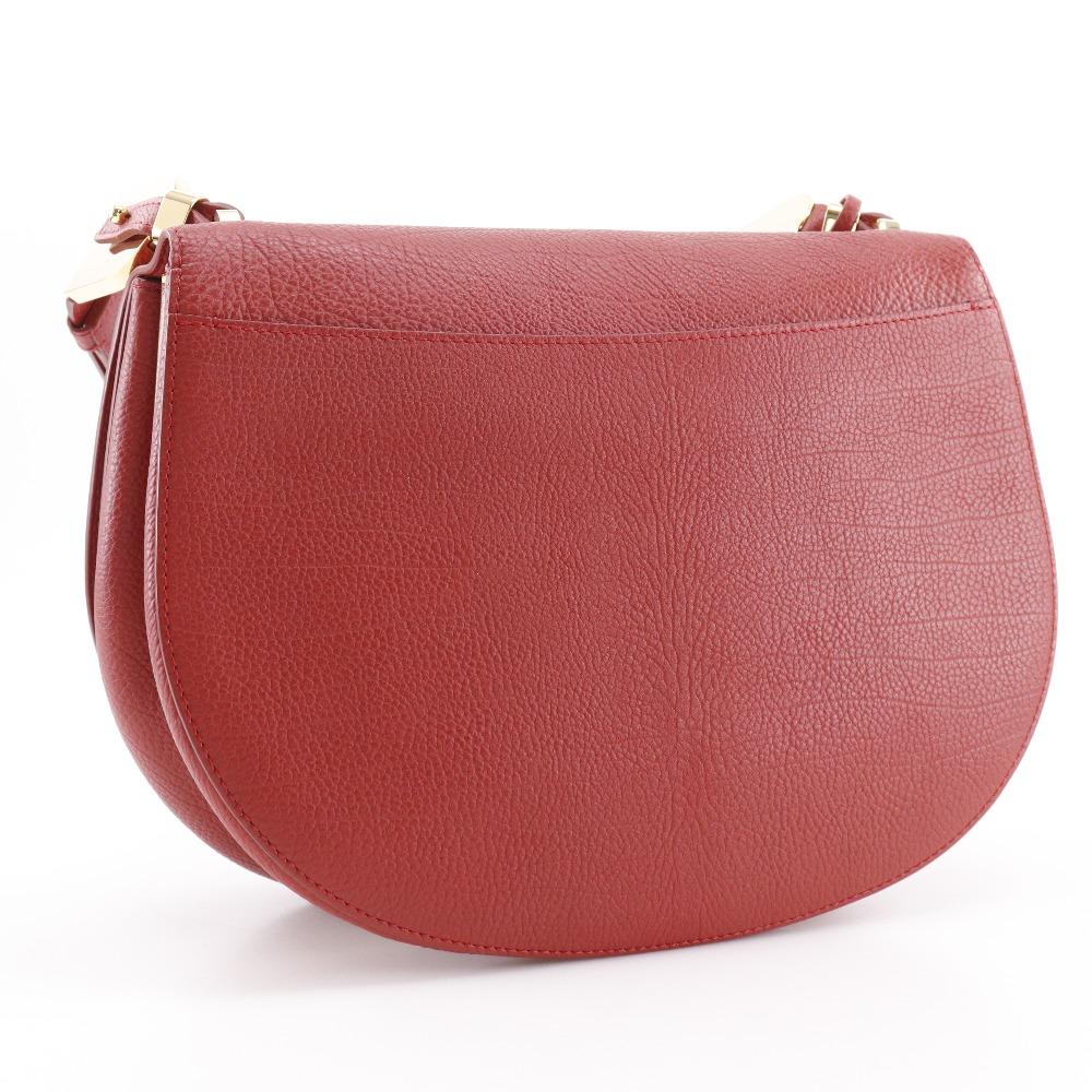 DELVAUX Mutan Shoulder Bag Outlet Red Calfskin Women Used