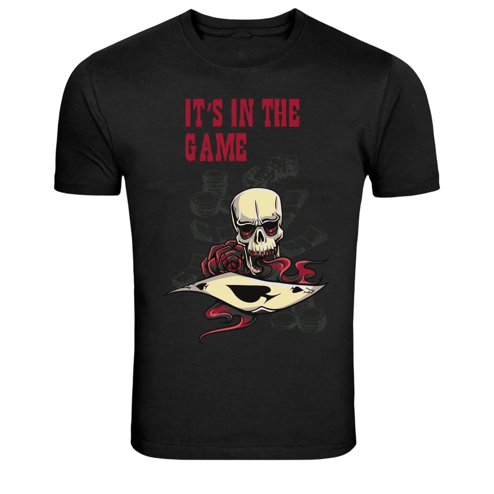 Its In The Game Skull Gambling Graphic T-Shirt L