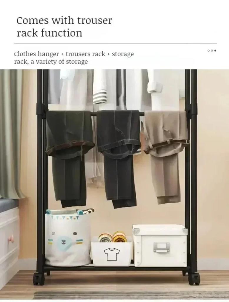 Clothes Rack Movable Telescopic Floor Standing Hanger with Wheels  Organizer Shoe for Bedroom Telescopic Storage Hat Coat Shelf