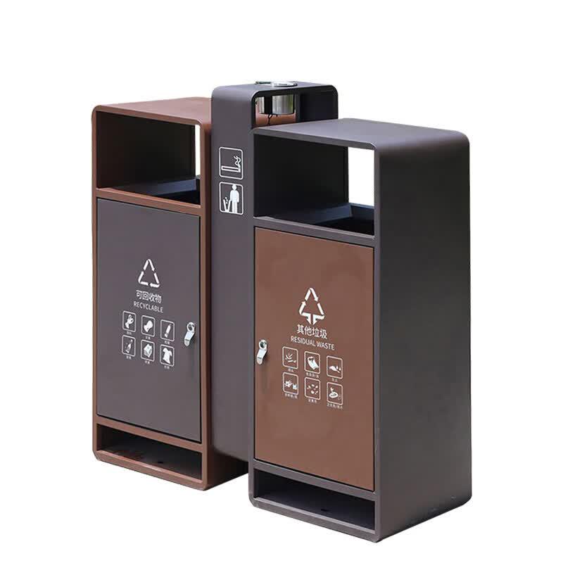 Outdoor Stainless Steel Sorting Waste Bin
