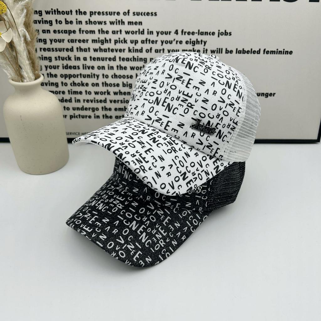 New summer women's fashion mesh breathable cap outdoor shading sun protection alphabet baseball hat tide