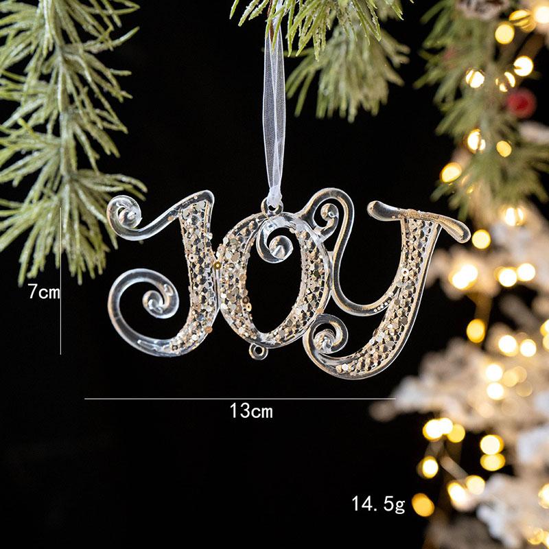 

Creative Christmas Transparent Ornament Christmas Snowflake Sticky Pink Glitter Acrylic Pendant 3Pcs Xmas Tree Decoration Gift picture x3pcs