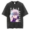Anime Jujutsu Kaisen Gojo Satoru Anime Washed T Shirt Summer Vintage Men Women Cotton Casual Tee Top